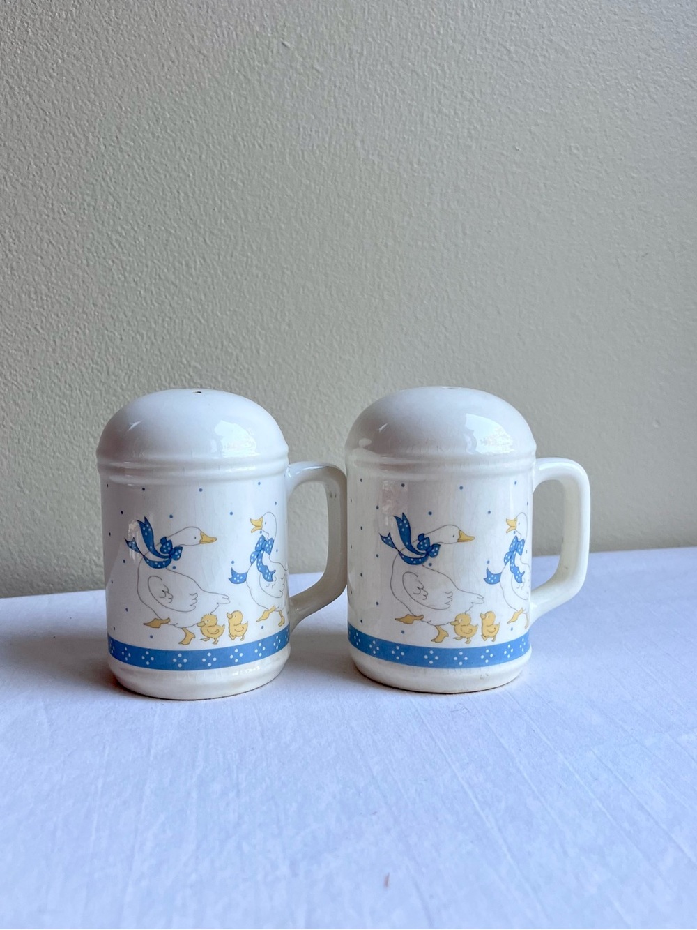 Vintage Country Style Goose Dotted Salt and Pepper Shakers